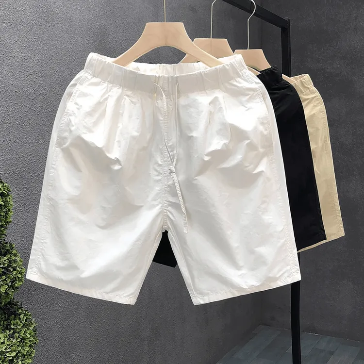 仓石一树简约纯色短裤男士夏季休闲简约外穿休闲百搭五分沙滩裤子