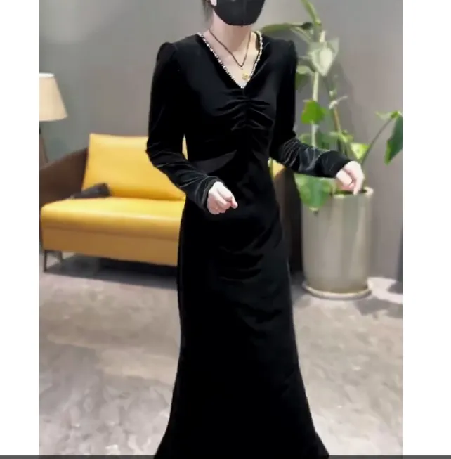 2025洋气新款时尚女装网红潮流气质韩版漂亮长款连衣裙淘气35