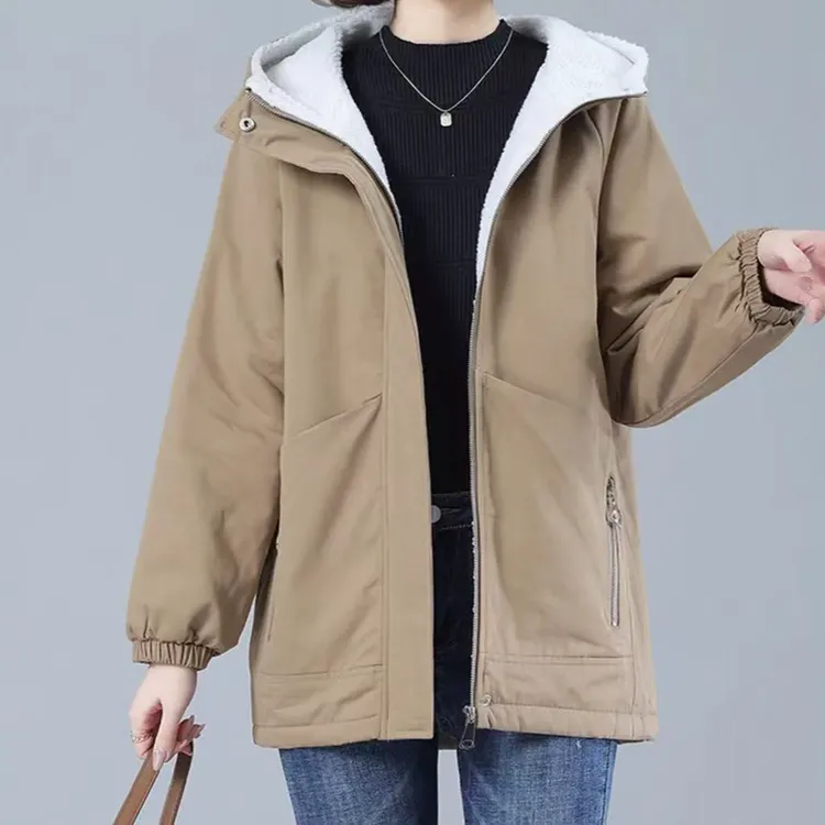 6745 6744洋气宽松减龄加绒百搭棉服外套