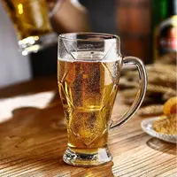 【2只装】大容量个性创意足球啤酒杯加厚无铅玻璃带把手扎啤果汁杯