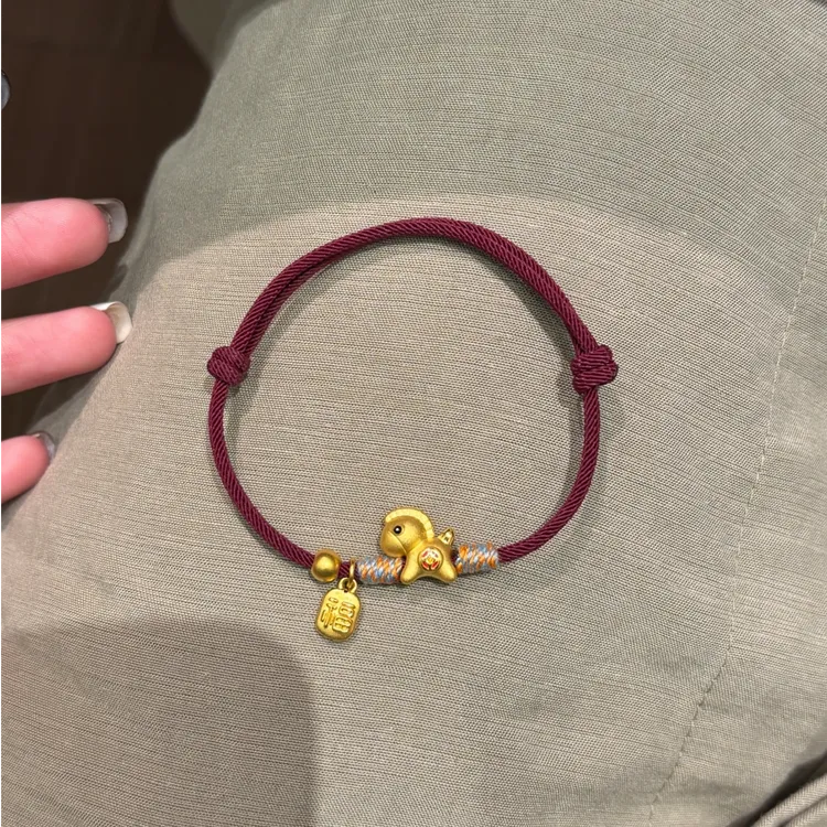 卡柒 铜合金手链 生肖小马红绳手链复古轻奢高级感马年本命年手饰