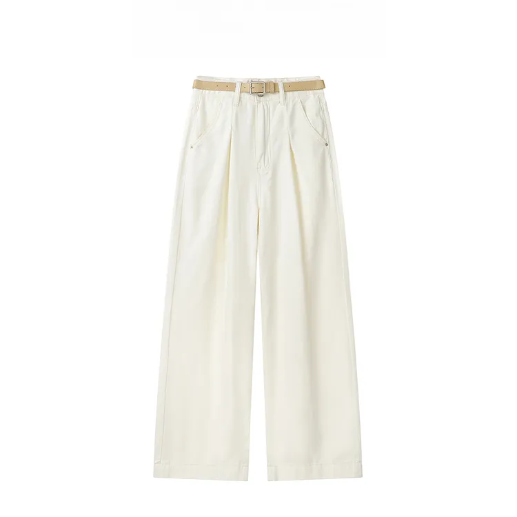 驭瑛美式复古休闲直筒百搭牛仔阔腿裤显瘦高腰垂感长裤女夏新款