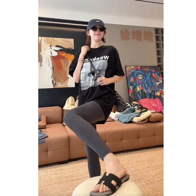 徐靖靖【时尚秀场】短袖t恤女宽松时尚洋气高级半袖小众女装2506198