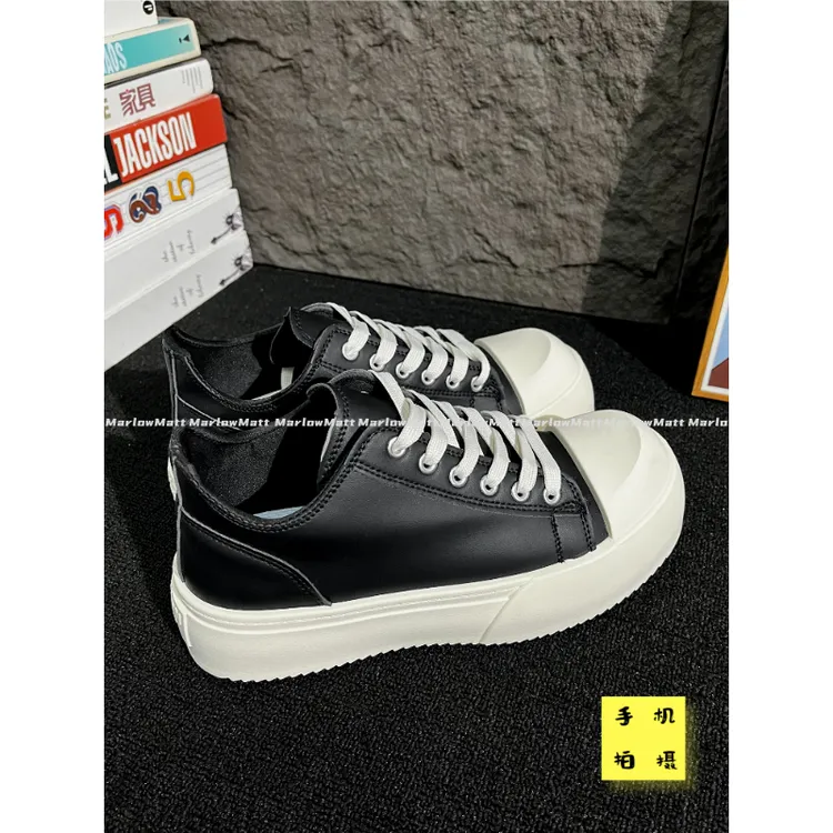 极简穿搭经典黑白百搭休闲时尚板鞋厚底增高学生冬季情侣大头潮鞋