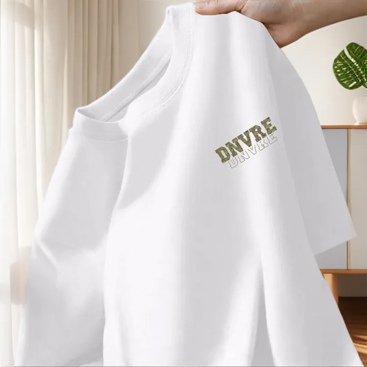 啄木鸟夏季男士重磅纯棉短袖t恤男女潮流宽松圆领百搭印花半袖ins