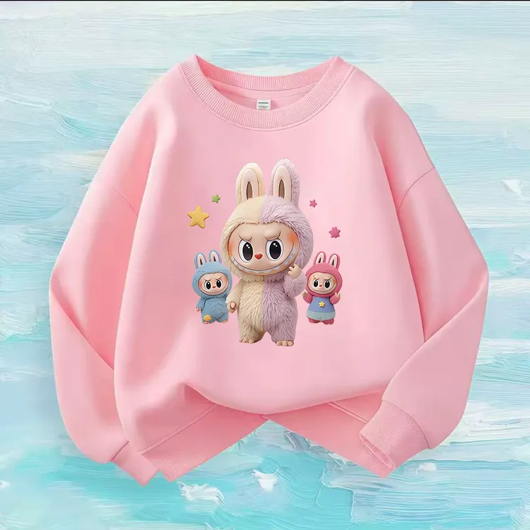 女童圆领卫衣2025秋冬新款休闲百搭衣服中大童儿童打底衫上衣潮