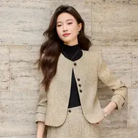 短款小香风圆领西装外套女2025秋季新款设计感高端气质套装30698