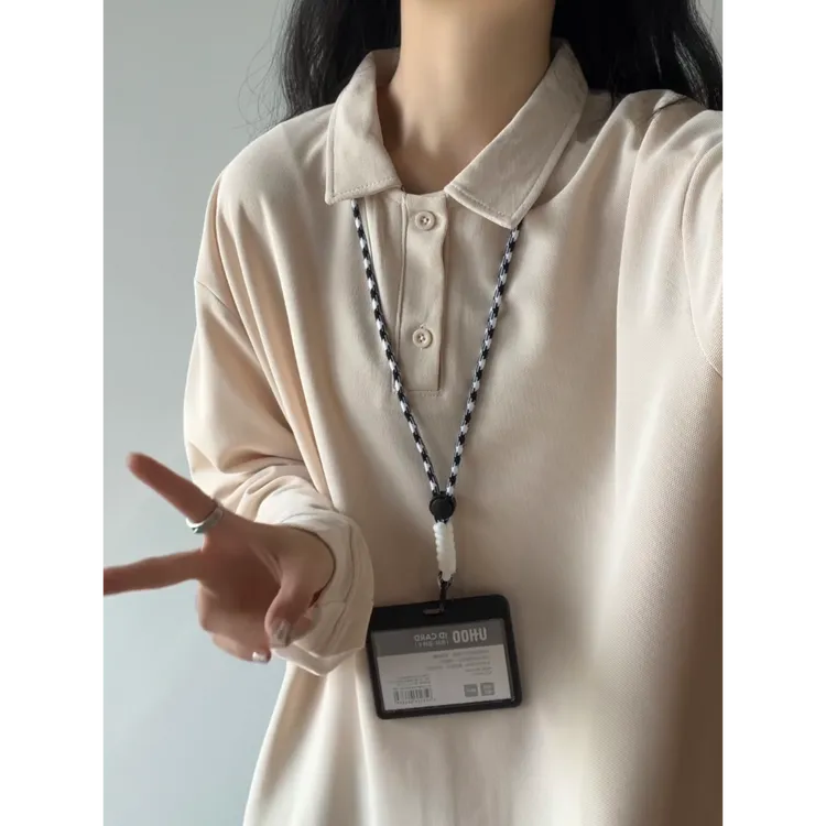 美式重磅硬挺POLO衫男2025秋痞帅高级感长袖t恤通勤穿搭翻领卫衣