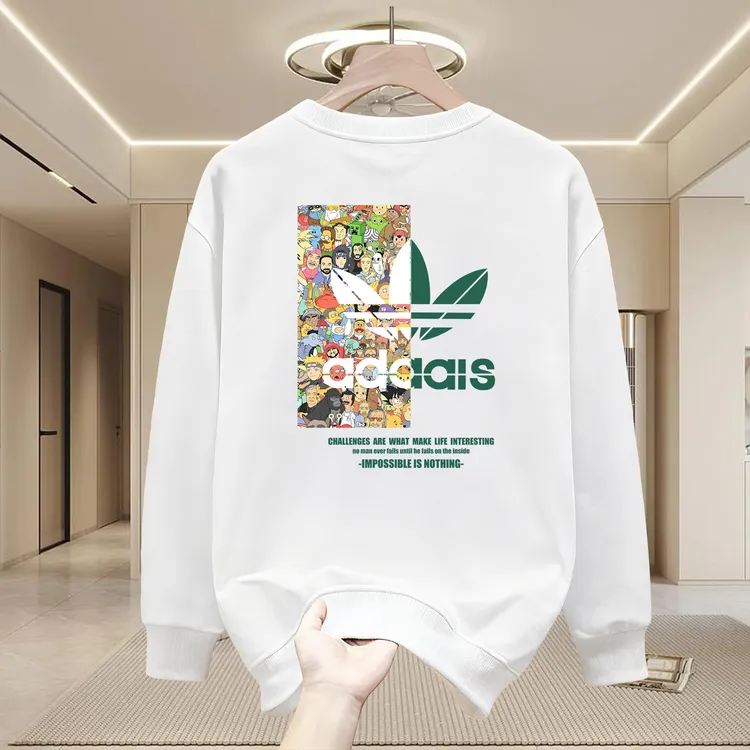 一折专区 | 奥莱秋冬长袖透气螺纹圆领卫衣潮流上衣加绒印花学生