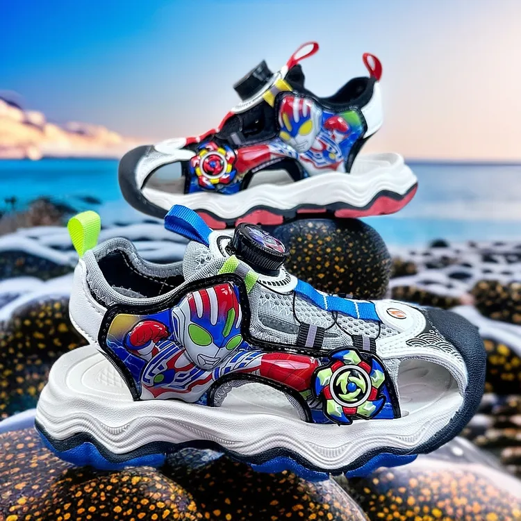 奥特曼包头儿童凉鞋潮款男童鞋子夏季夏天亮灯小朋友3-6岁8小宝宝