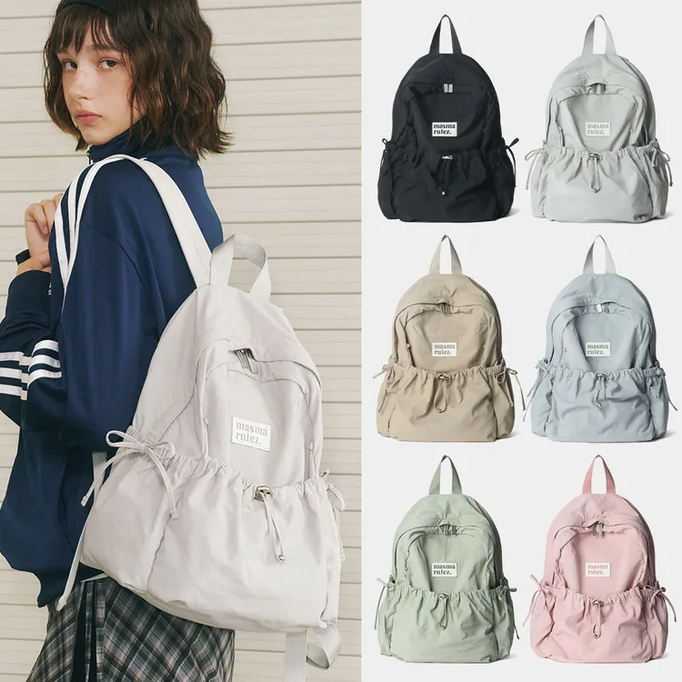 masmarulez正品现货迷你素口双肩背包拉链通勤旅游学生书包6color