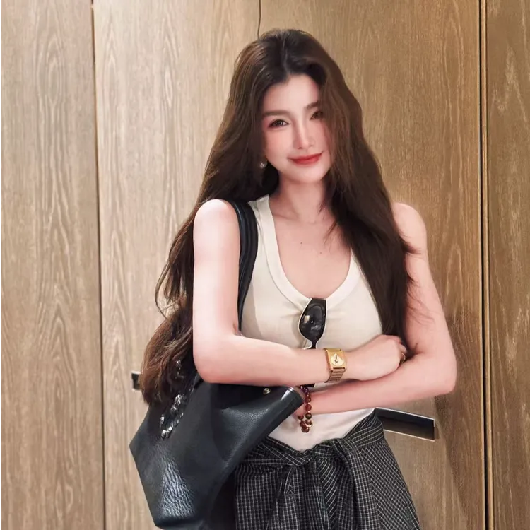 GUIDI GUDI【弥留】舒适亲肤高弹棉性感背心/黄加蓝