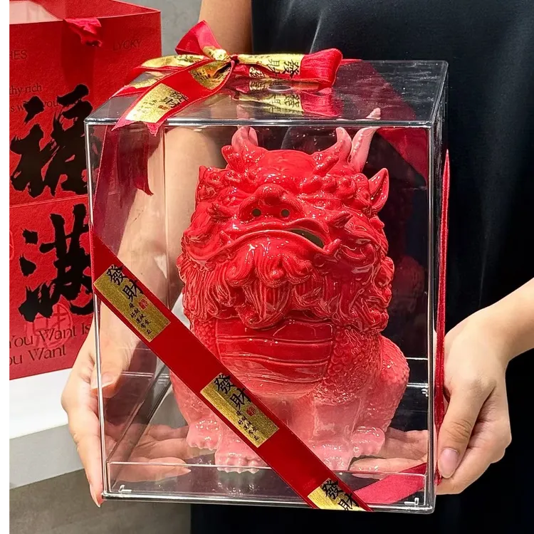 新年红景德镇陶瓷貔貅摆件家居客厅装饰品高端茶宠香炉开业生日礼