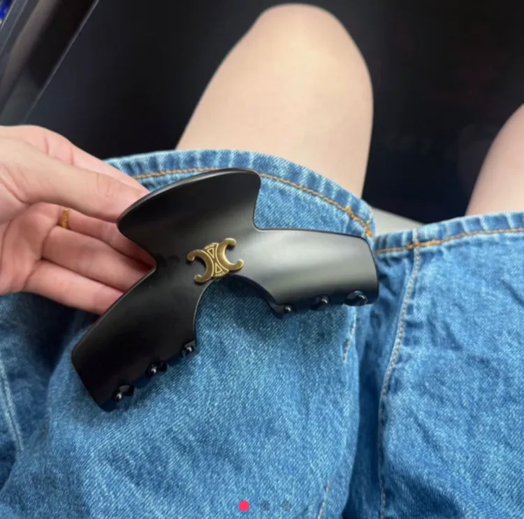 小金标法式抓夹女慵懒风醋酸发夹女后脑勺大号发卡优雅发抓鲨鱼夹