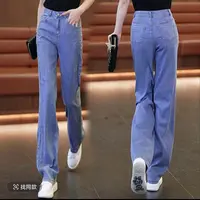 2319早秋新款高腰天丝牛仔裤百搭网红减龄牛仔裤显瘦薄款薄款韩版