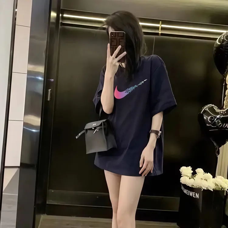 奥特莱斯正品上衣纯色洋气短袖女精致时髦设计感小众上衣高端潮牌