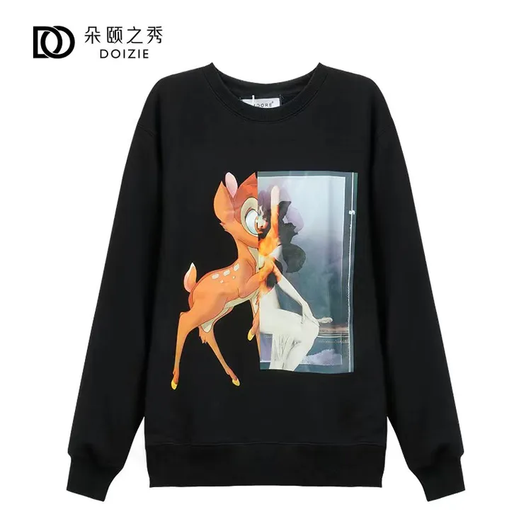 21159#秋冬新款网红爆款卡通圆领套头卫衣