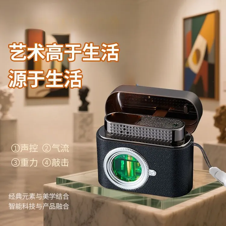 DG-018复古相机声控煤油DK器声控感应金属明火Type-C充电