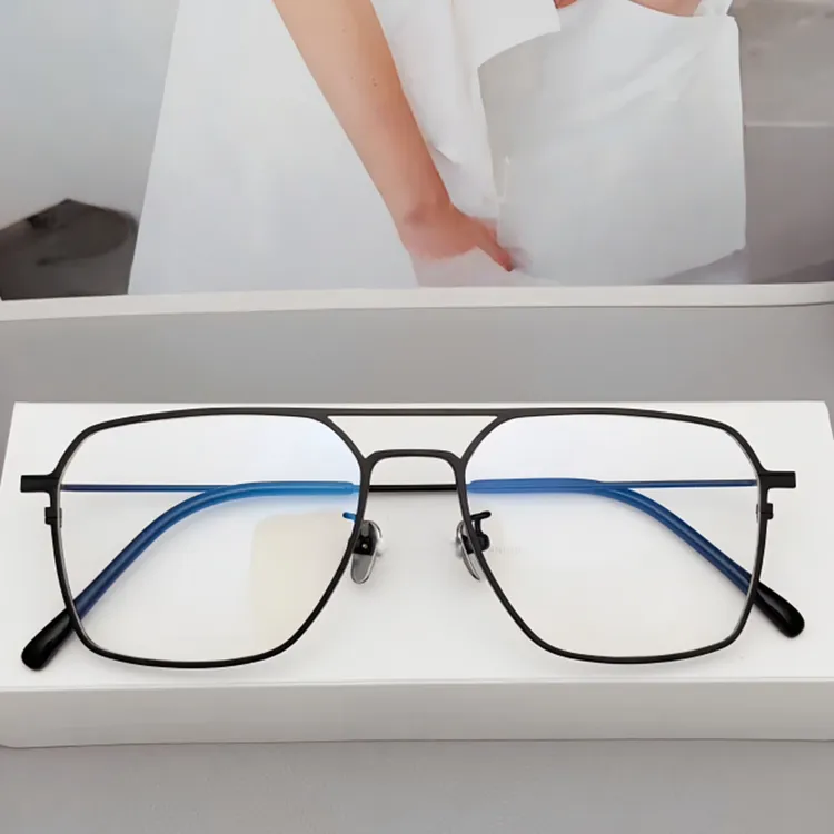 超轻纯钛双梁全框眼镜架可配度数散光近视眼镜男变色防蓝光眼镜框