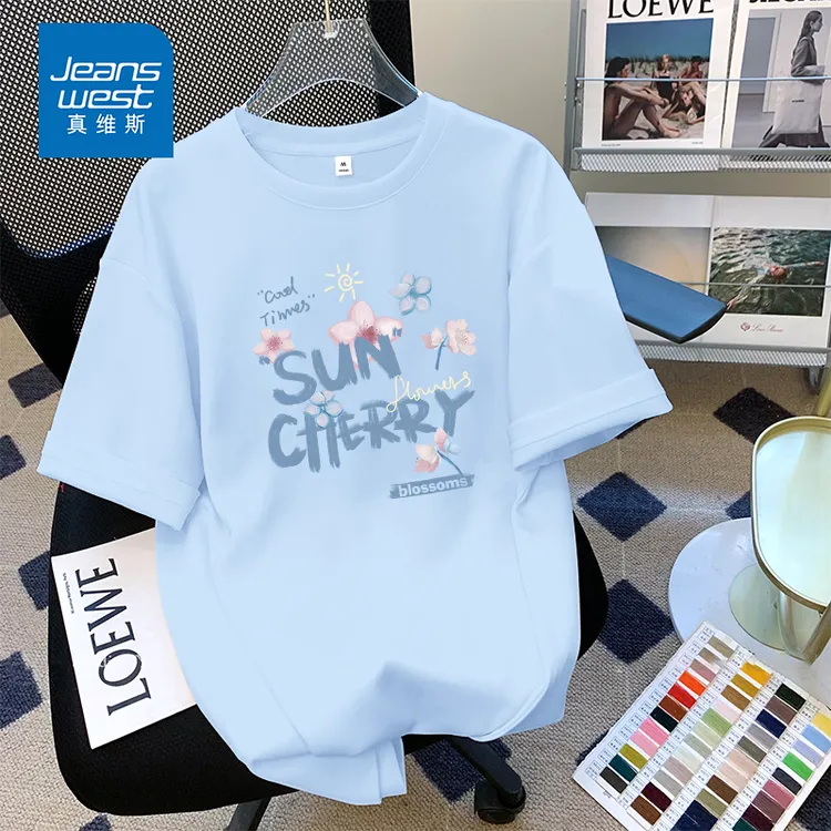 真维斯新款潮牌女装夏季2025新款爆款ins风百搭t恤韩版洋气短袖