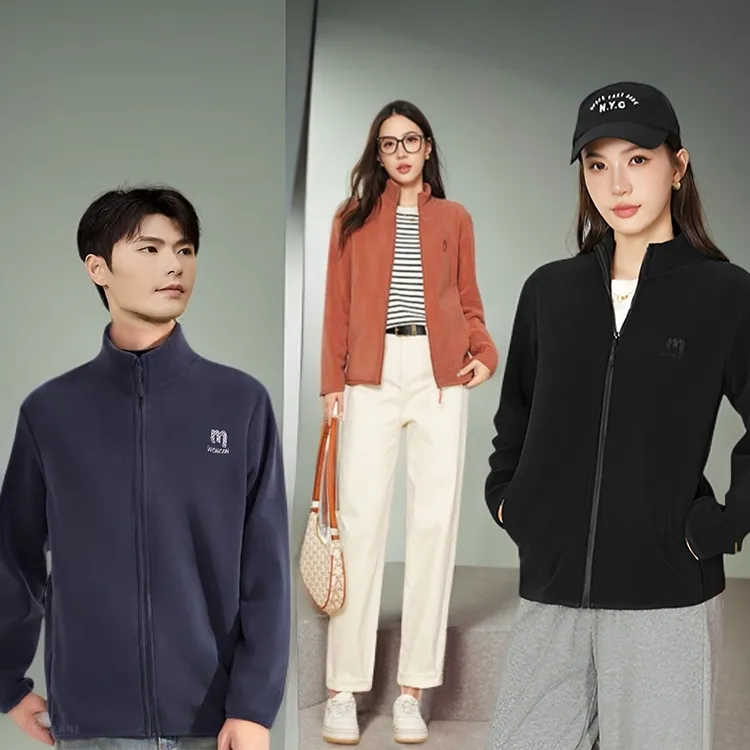 双面奥利绒柔软高弹保暖御寒厚卫衣拉链外套4206