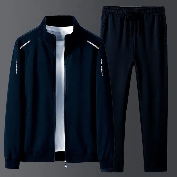 男士新款休闲运动套装帅气春秋季炸街立领两件套外套男直筒长裤