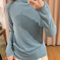 85786余小鱼 【亲肤打底】四色木耳边纯色韩系百搭休闲打底长袖女装