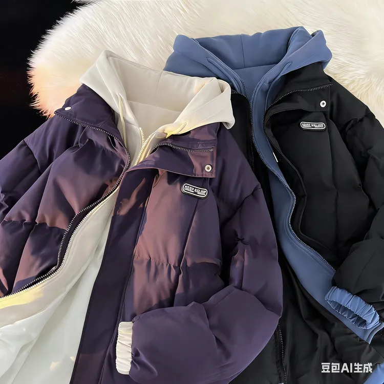 棉衣棉服连帽保暖冬季加厚加绒秋冬情侣港风棉袄