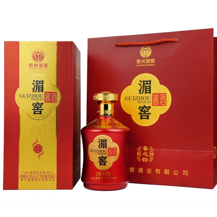 湄窖喜之韵酱香型白酒传统工艺高度纯粮酒500ML礼盒装粮食