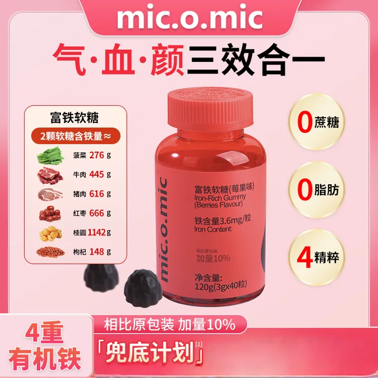 （试吃，兜底计划）高阶元气铁3.6mg素富铁软糖有机铁元素女性孕妇