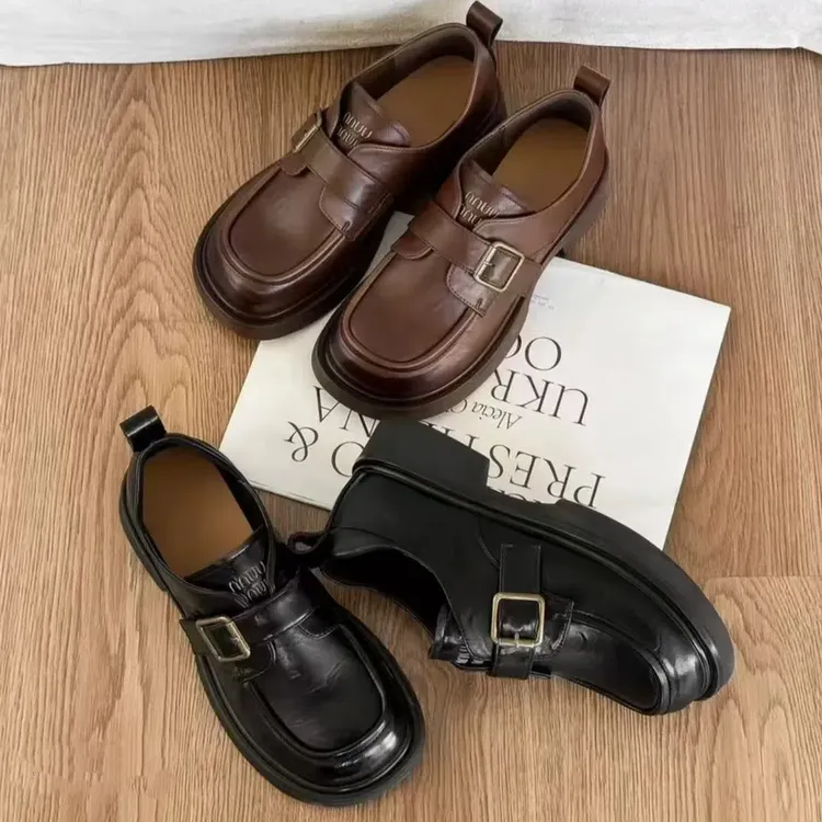 6106大码真皮乐福鞋时尚春季新款气质大码女鞋40-43码小皮鞋女款