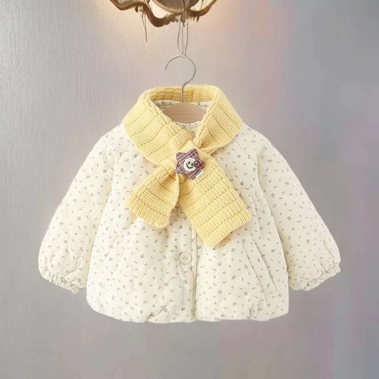 女童棉衣冬季加绒加厚儿童衣服女宝宝加绒加厚棉服小女孩冬装外套