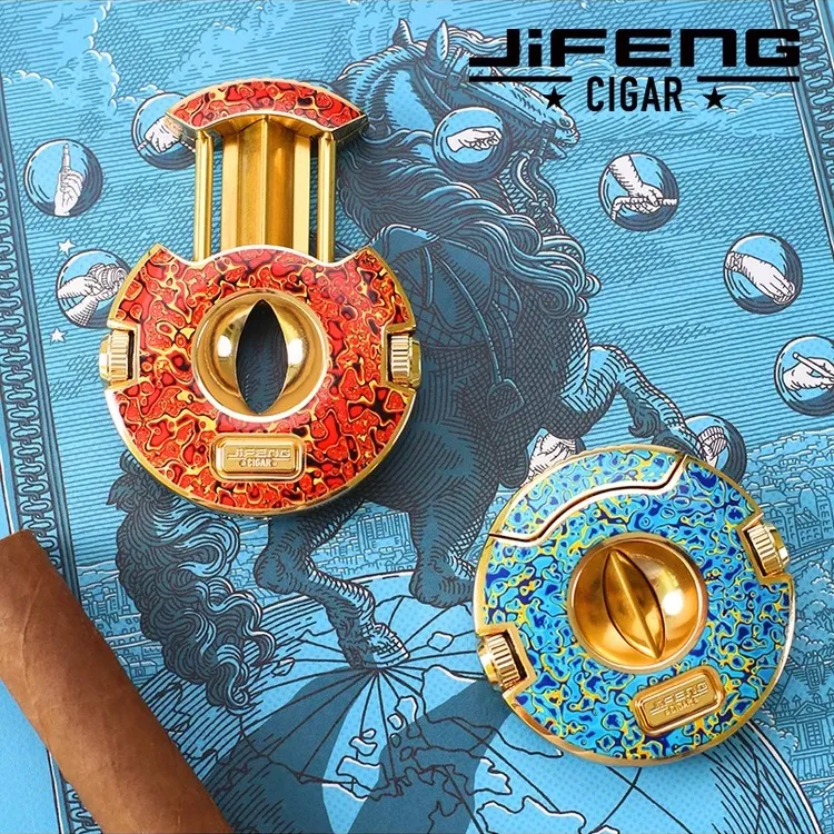JIFENG季风非遗系列多功能雪茄剪V剪自带大小不同尺寸开孔器便携