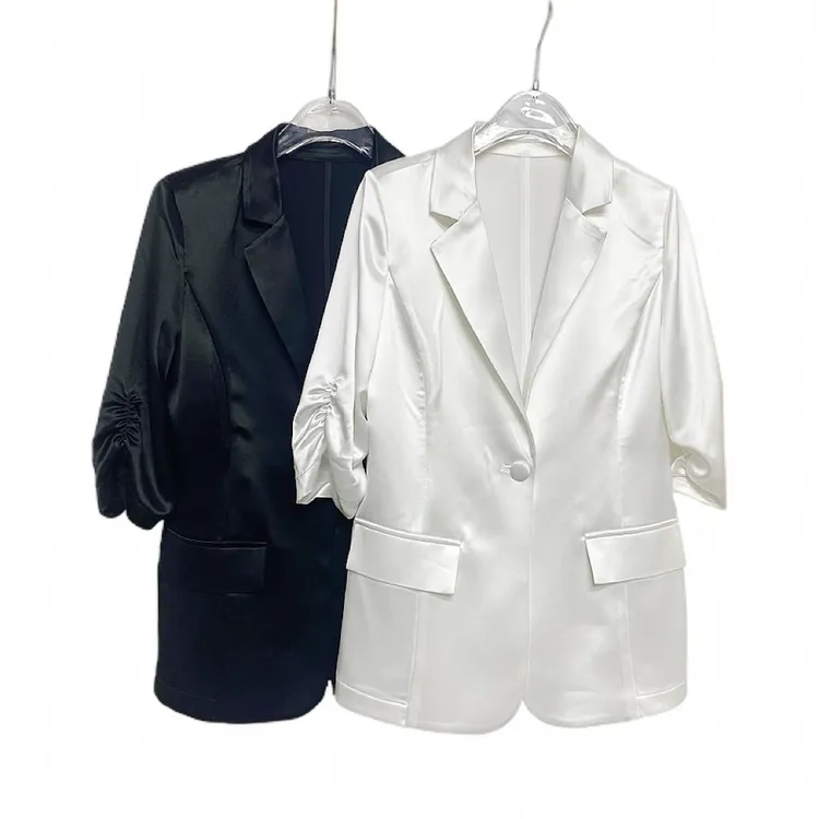 春夏新款醋酸西装薄款气质