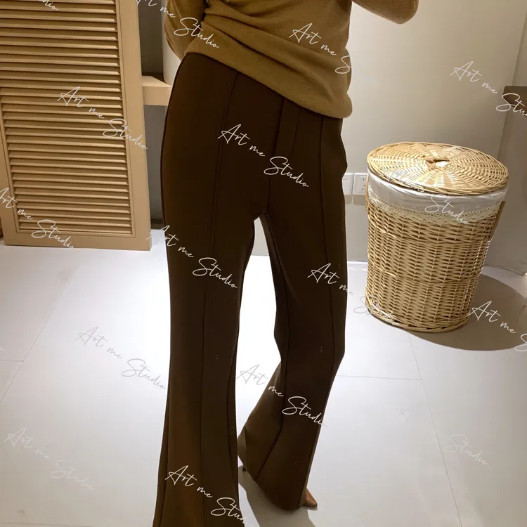 【ART ME】简约通勤慵懒舒适垂感显瘦两色微喇长裤w2073j2