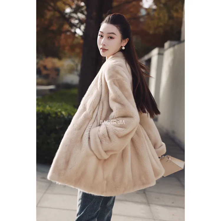 52-【珍珠水貂】宝儿家含幂BA147225411冬季款丹麦进口白金短二外套