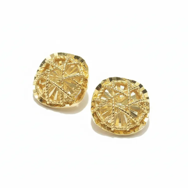 925银耳饰 黄金方糖！通体925银耳钉一物一证