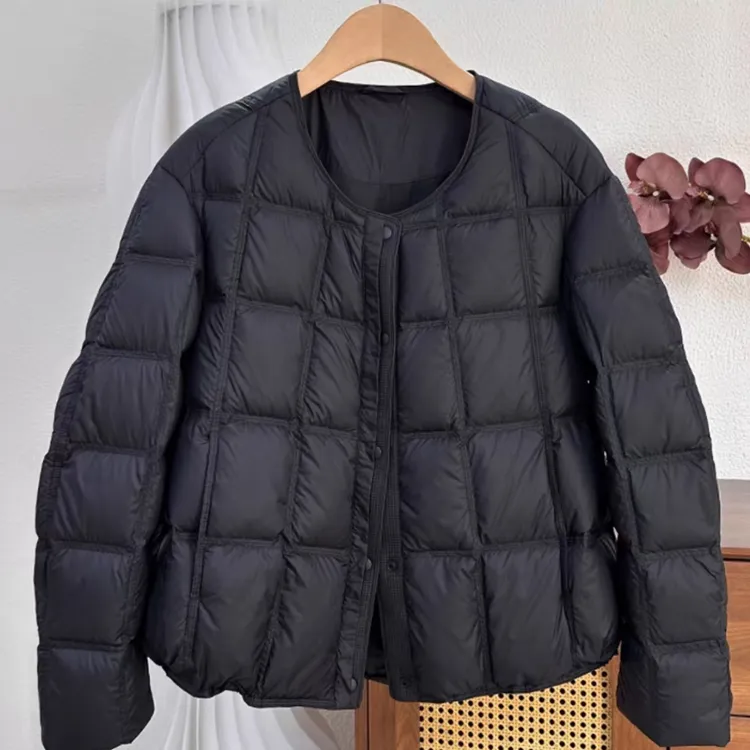 2025冬季新款韩版圆领短款棉服外套女大码胖MM设计感宽松保暖棉衣