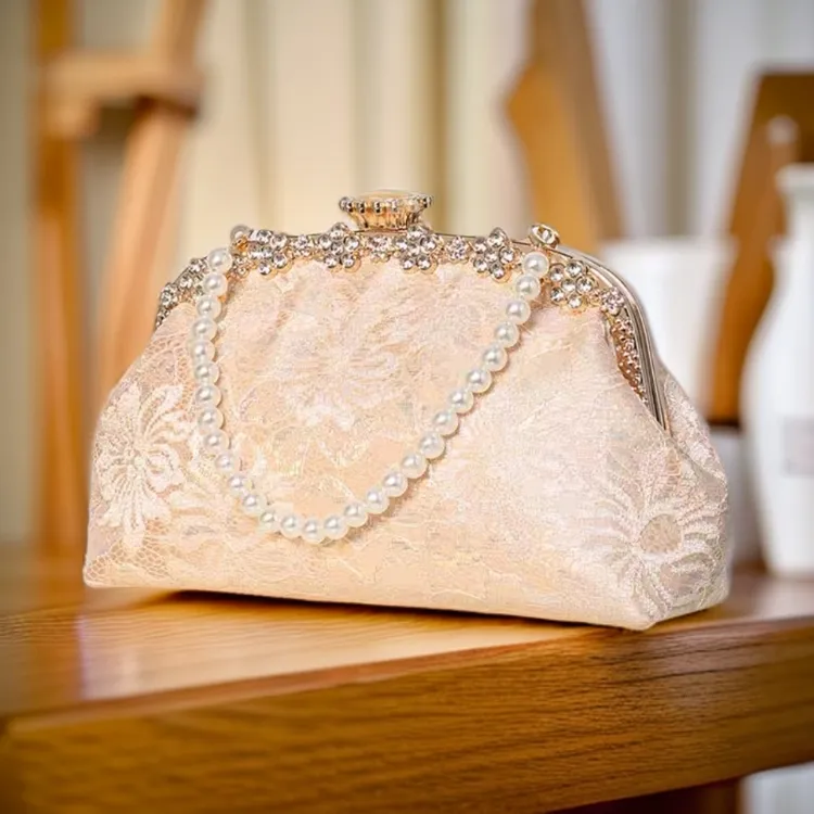 复古中式手提包新蕾丝婚礼喜妈妈婚宴包新娘宴会礼服包百搭旗袍包