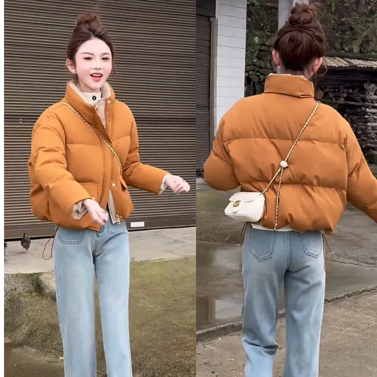 2025冬季新款财阀千金立领羽绒棉服女今年流行洋气宽松面包服外套