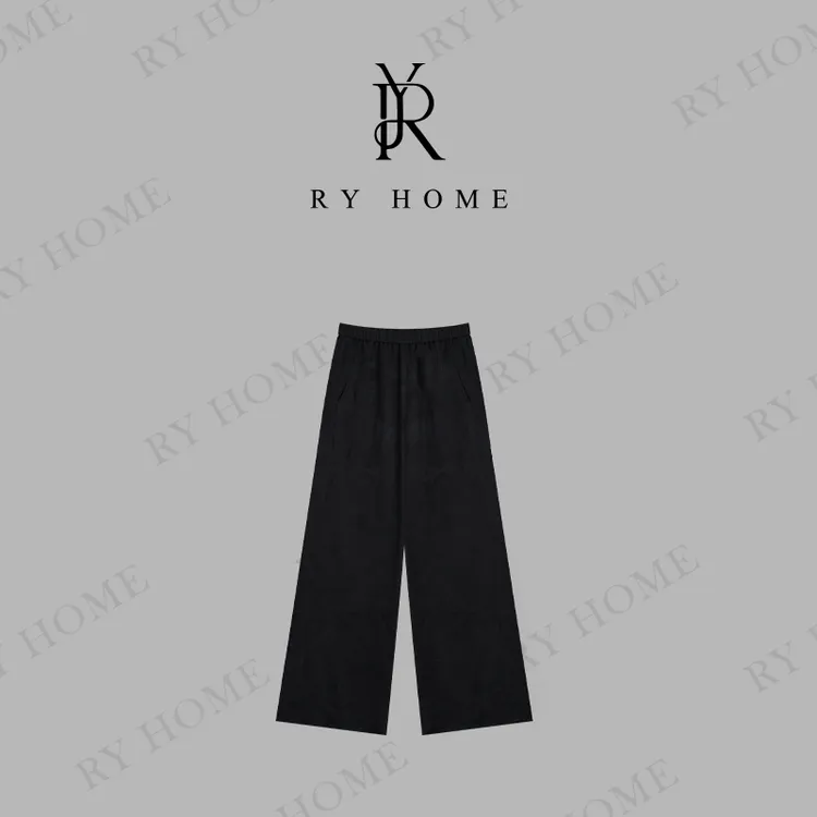 【容雨RYHOME】天丝＋亚麻松紧腰直筒阔腿休闲裤252K2482