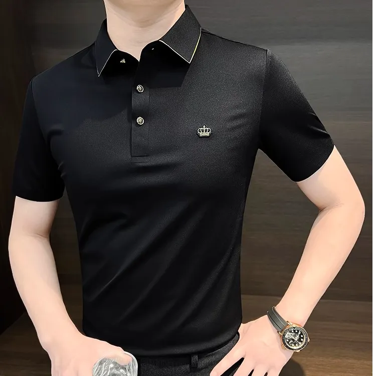 男士polo衫短袖夏季冰丝2025新款衣服痞帅半袖t恤男休闲潮流时尚