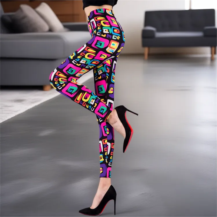 欧美风百搭牛奶丝弹力打底裤星条旗印花打底外穿裤薄款九分小脚裤