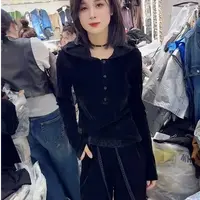 胖丫专属—3528拼接蕾丝连帽t恤女秋季新款时尚百搭打底衫上衣