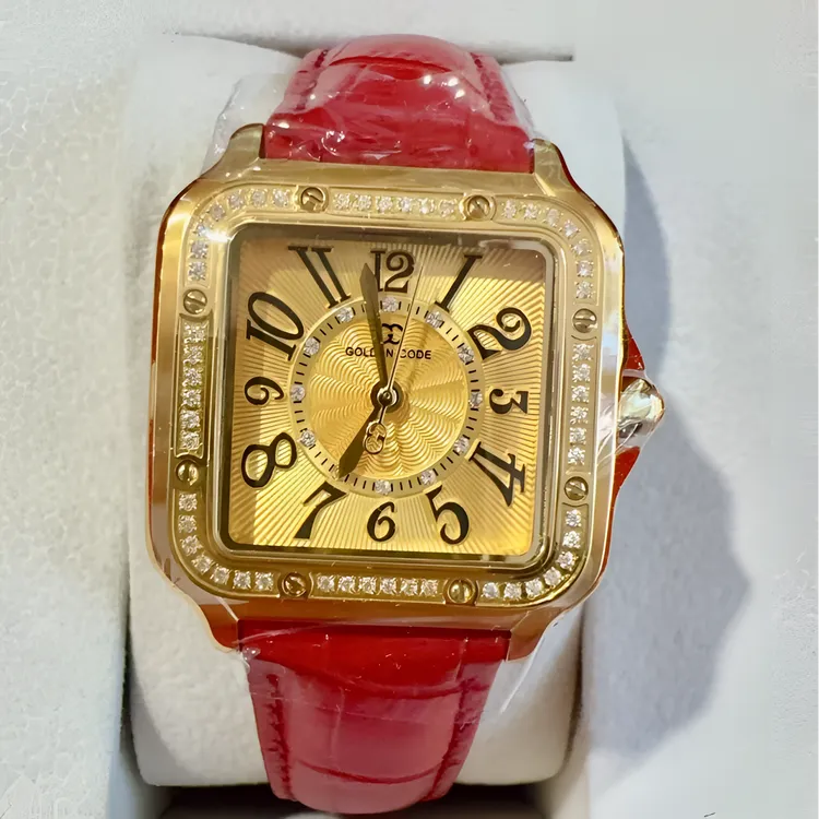 方形金表女士石英机芯镶钻防水时尚气质黄金潮流精致腕表经典手表
