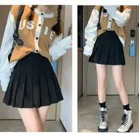 格子推荐~秋季高腰显瘦呢子百褶裙半身裙928
