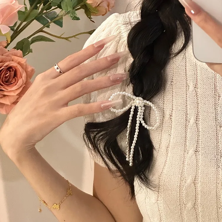 精致日常优雅气质发夹简约网红蝴蝶结鸭嘴夹原创设计合材质