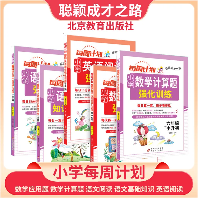 聪颖成才之路小学每周计划数学识字二年级知识基础小升初练习册