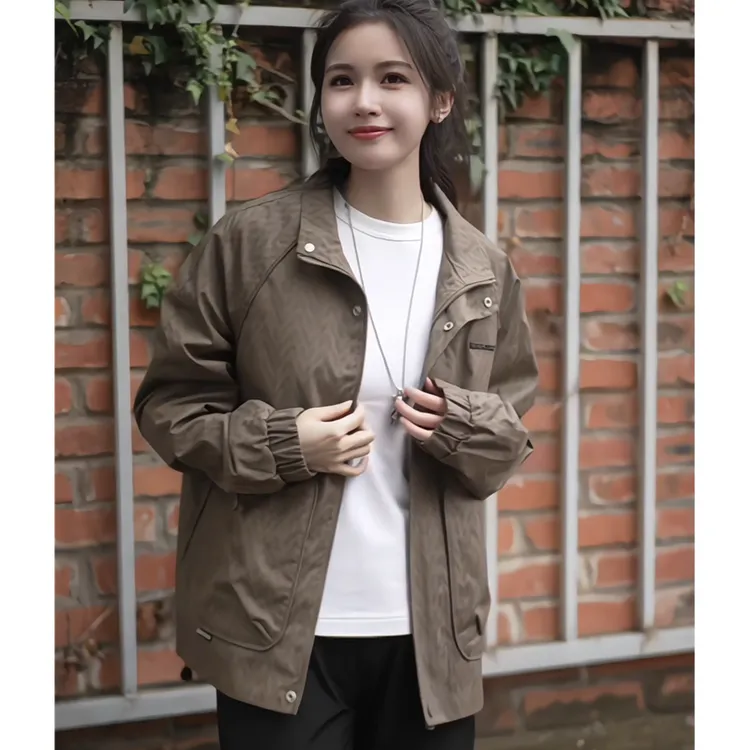 春秋款男士休闲立领夹克韩版春季百搭工装外套男潮流时尚帅气上衣