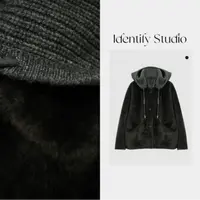  IDENTIFY冬季土耳其进口拉贡拼接羊毛连帽外套25AWTY1216044